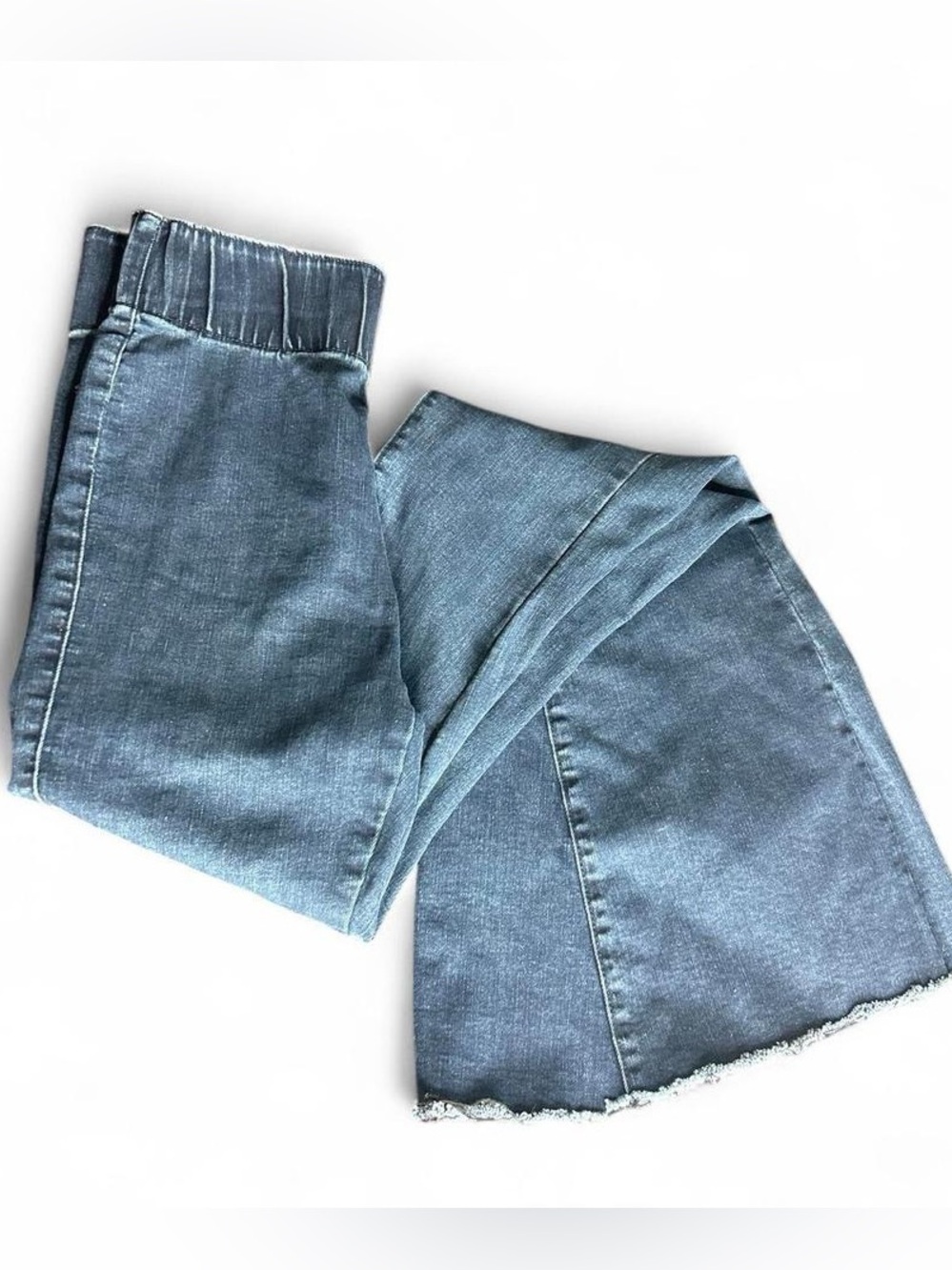 Three Bird Nest Indigo  Blue Women's Elastic Waist Fare Wide leg Jeans
